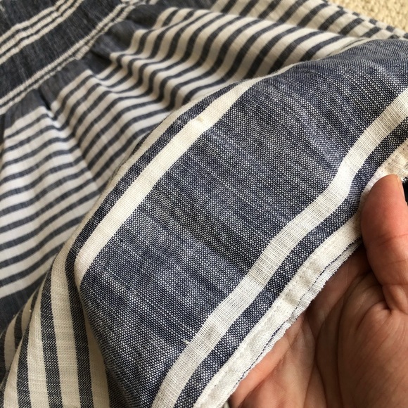 Denim Chambray and White Striped Strappy Sun Dress - Picture 4 of 6